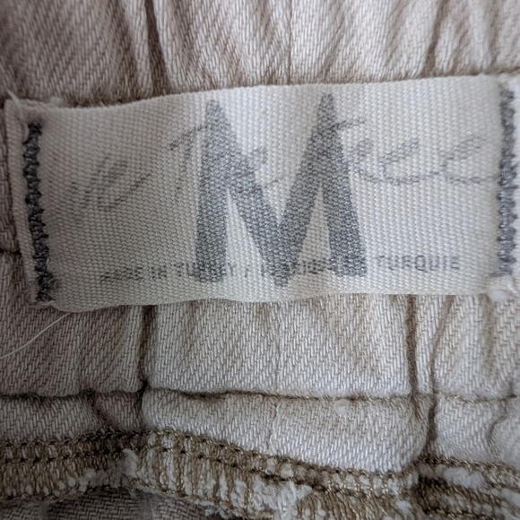 We the Free Khaki High Waist Drawstring Wide Leg Cream M - Picture 4 of 12